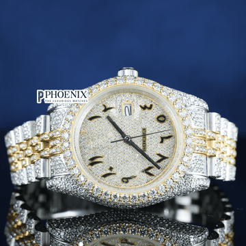 Rose Gold Dial Moissanite Diamond Rolex Watch