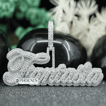 Custom Iced Out Fantasia Name Pendant - VVS Moissanite Lettering Charm in 925 Sterling Silver