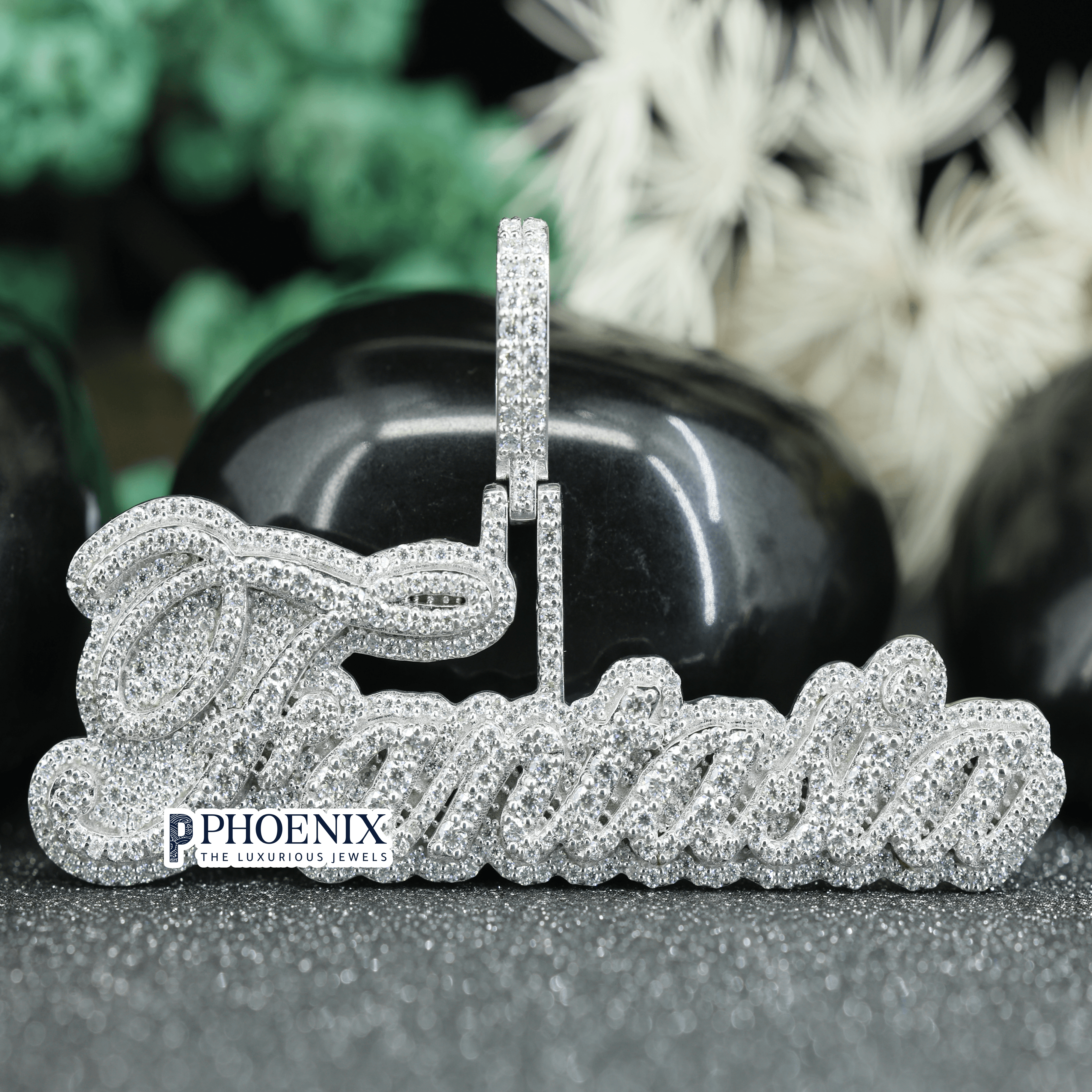 Custom Iced Out Fantasia Name Pendant - VVS Moissanite Lettering Charm in 925 Sterling Silver