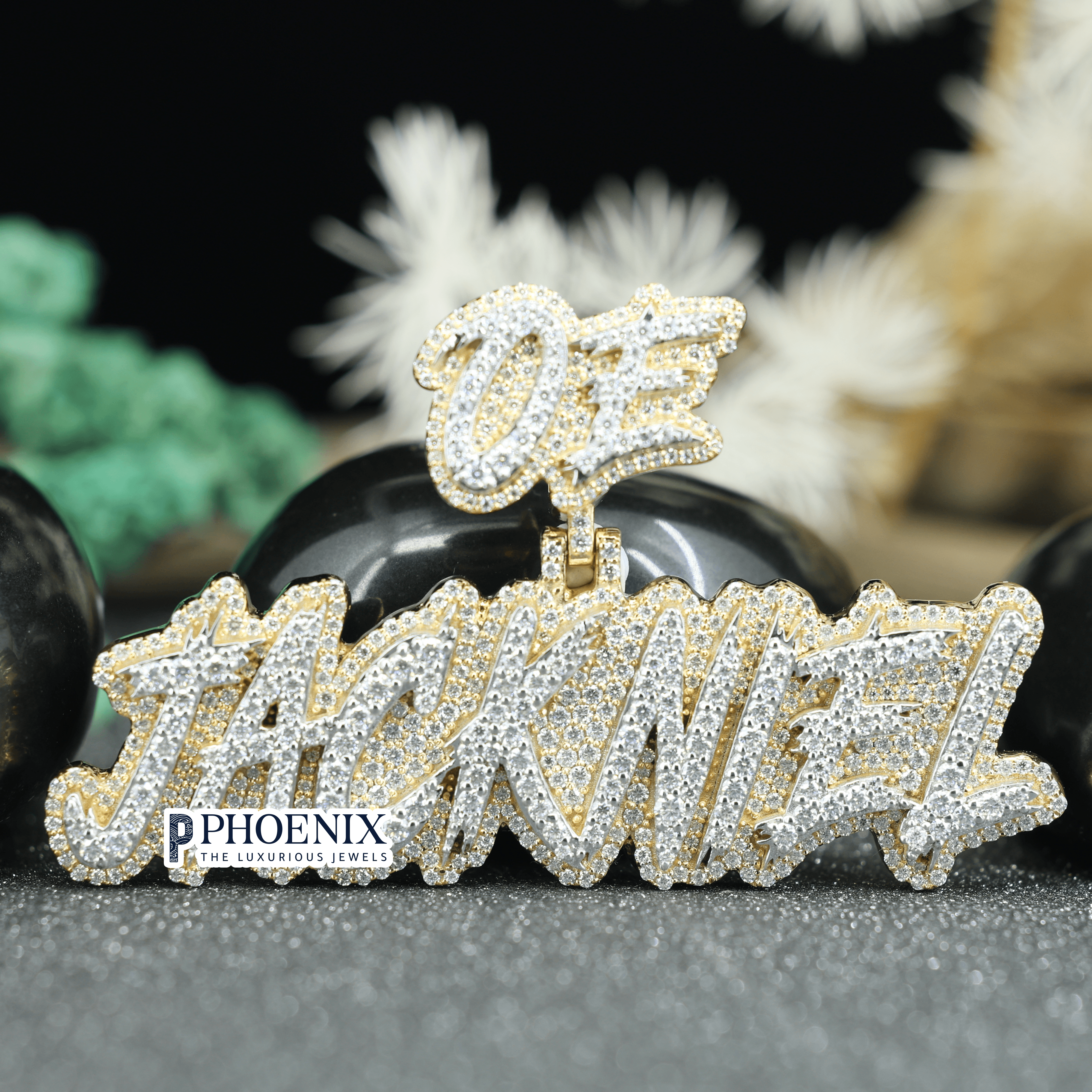Blinding VVS Moissanite Name Pendant - Personalized JACKNIAL Iced Out Charm Pendants