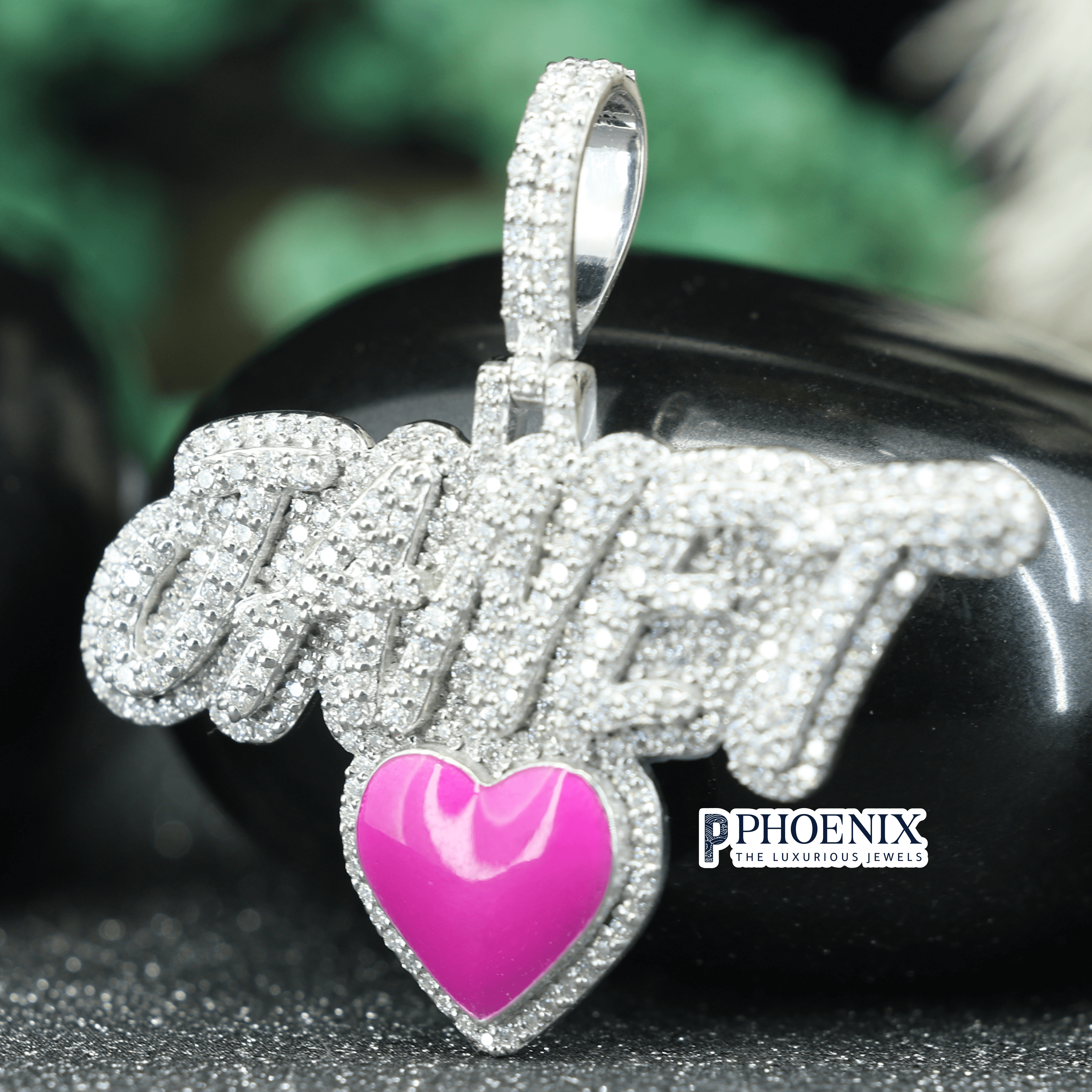 Custom VVS Moissanite Initial JANET Pendant - Iced Lettering Charm in Real 925 Sterling Silver