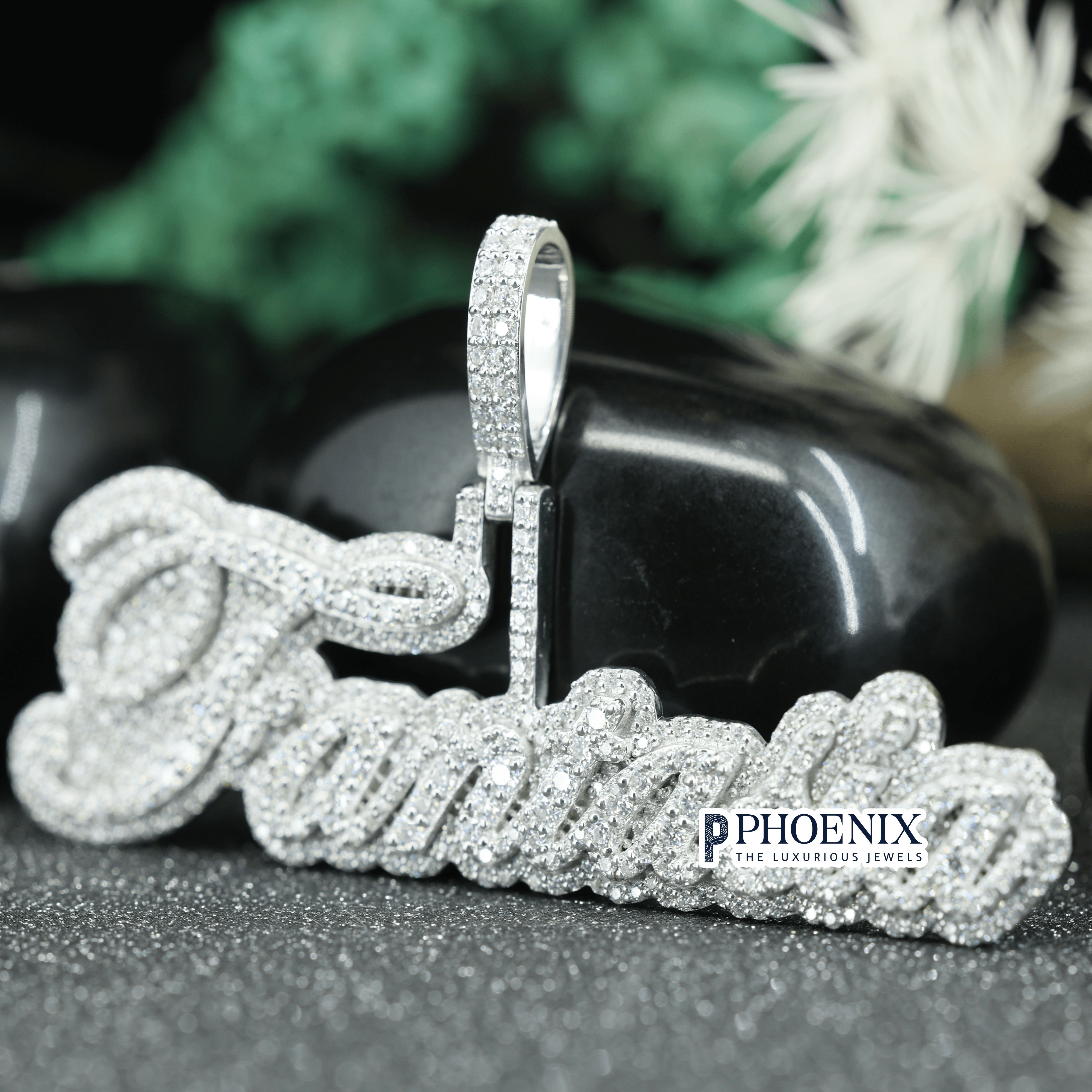 Custom Iced Out Fantasia Name Pendant - VVS Moissanite Lettering Charm in 925 Sterling Silver
