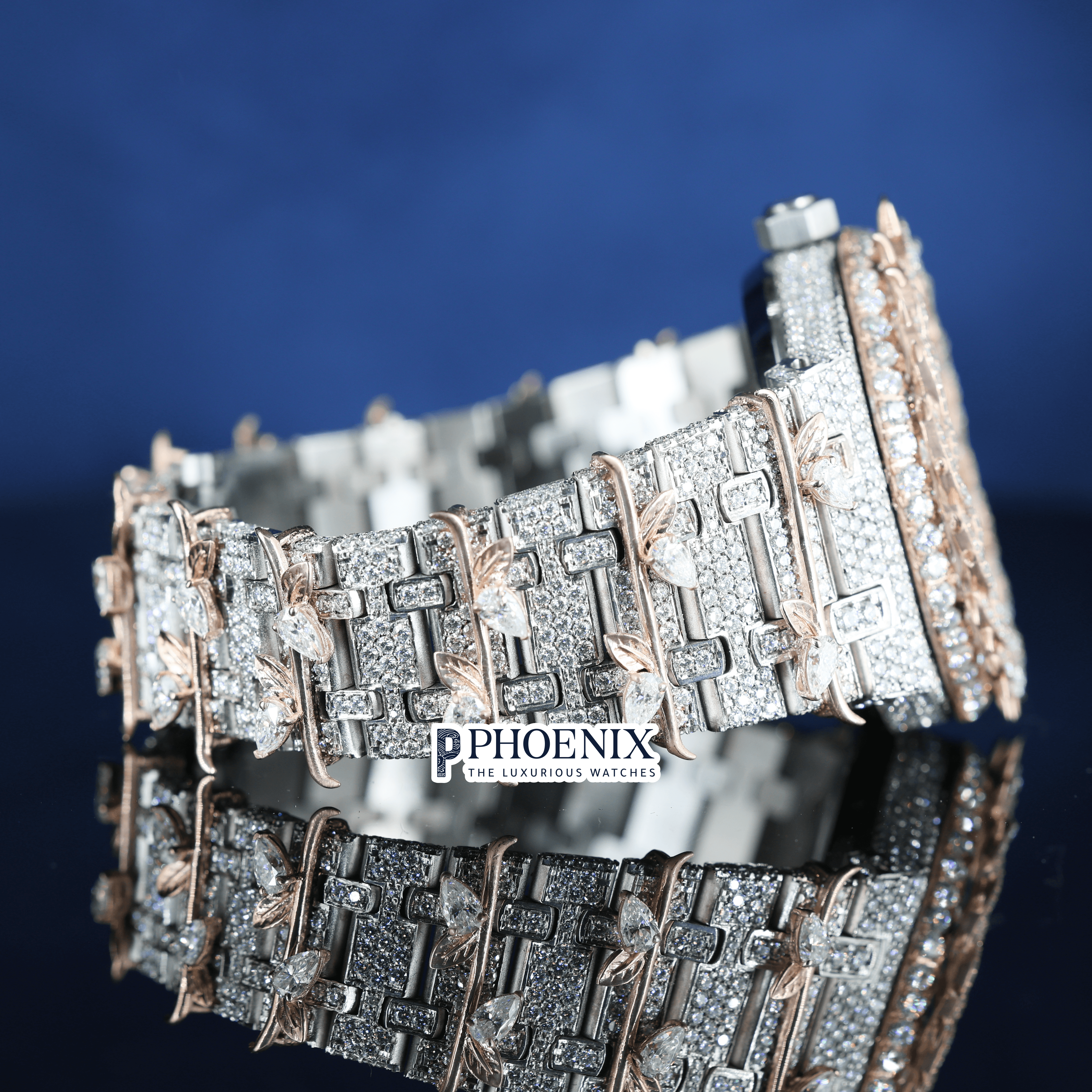 Thorn Bezel Rose Gold Moissanite Diamond AP Watch