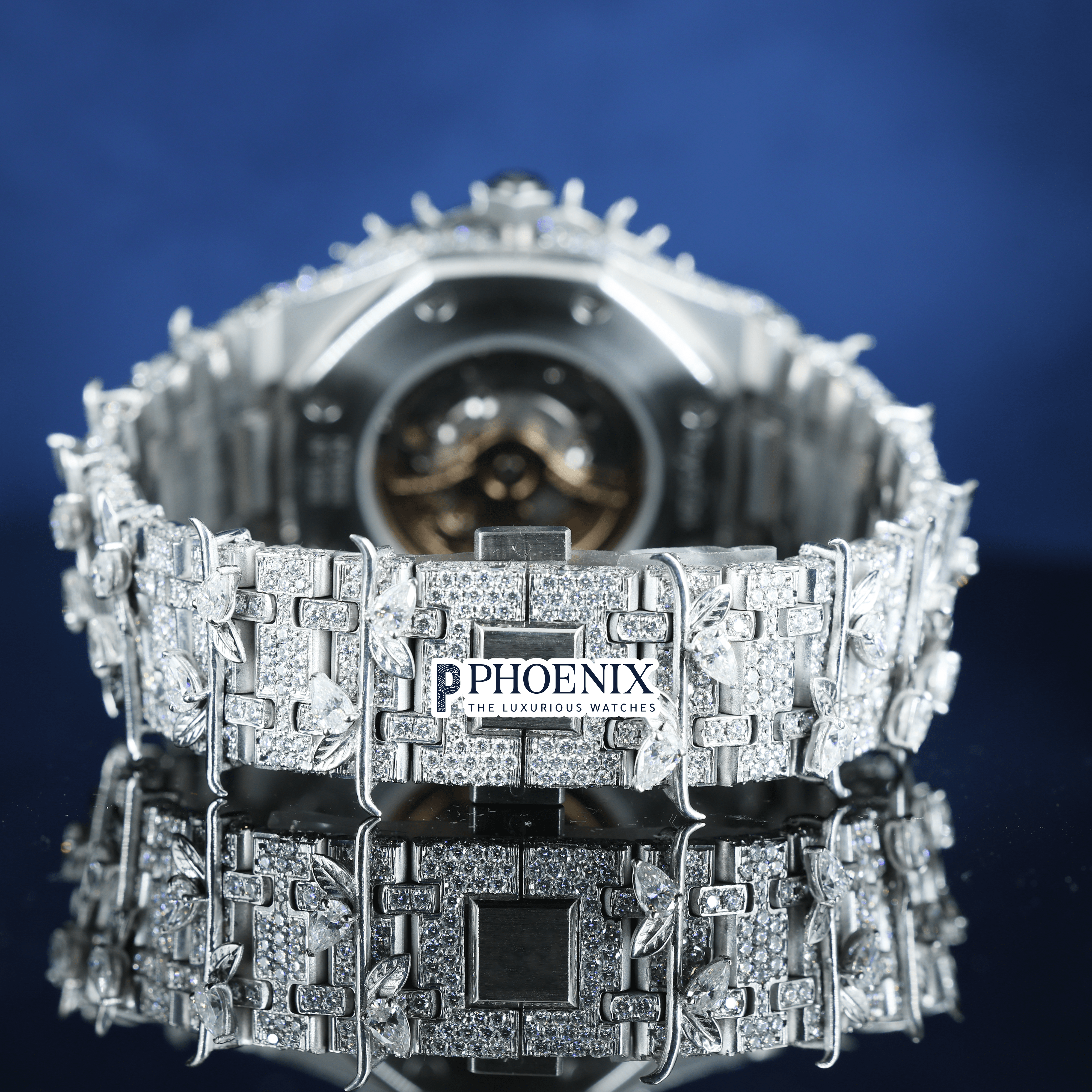 Arabic Dial Thorn Bezel White Gold Moissanite Diamond AP Watch