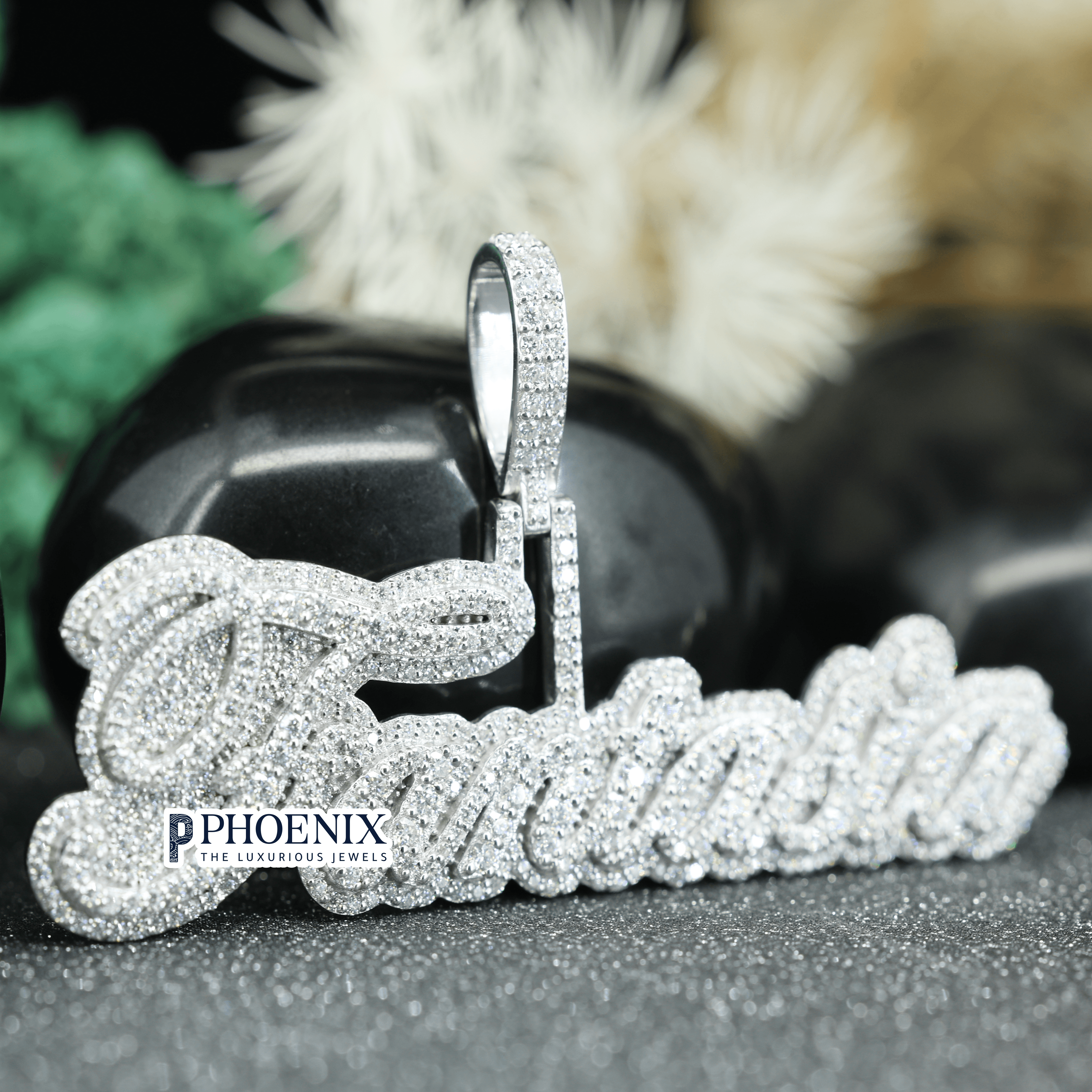 Custom Iced Out Fantasia Name Pendant - VVS Moissanite Lettering Charm in 925 Sterling Silver