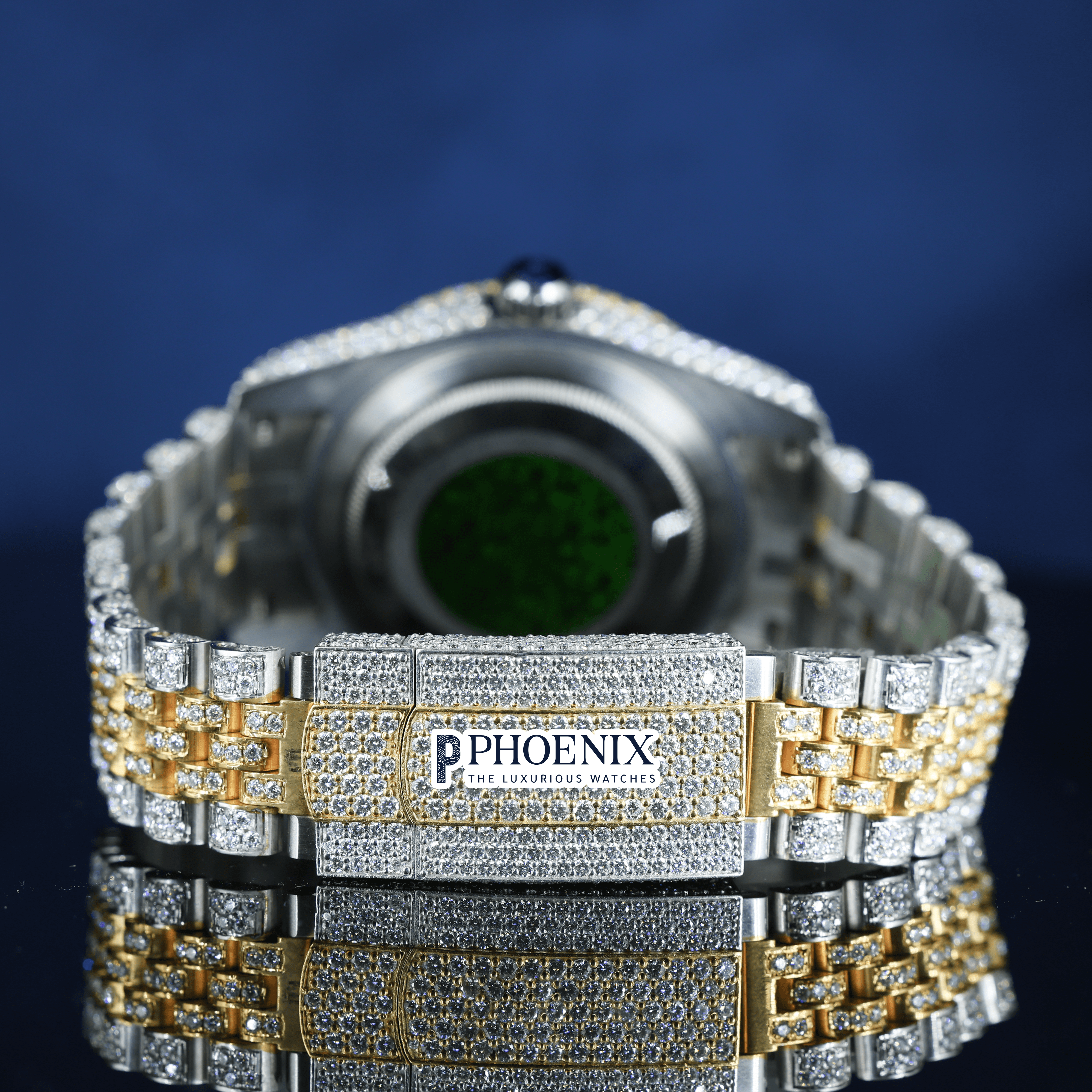 Rose Gold Dial Moissanite Diamond Rolex Watch