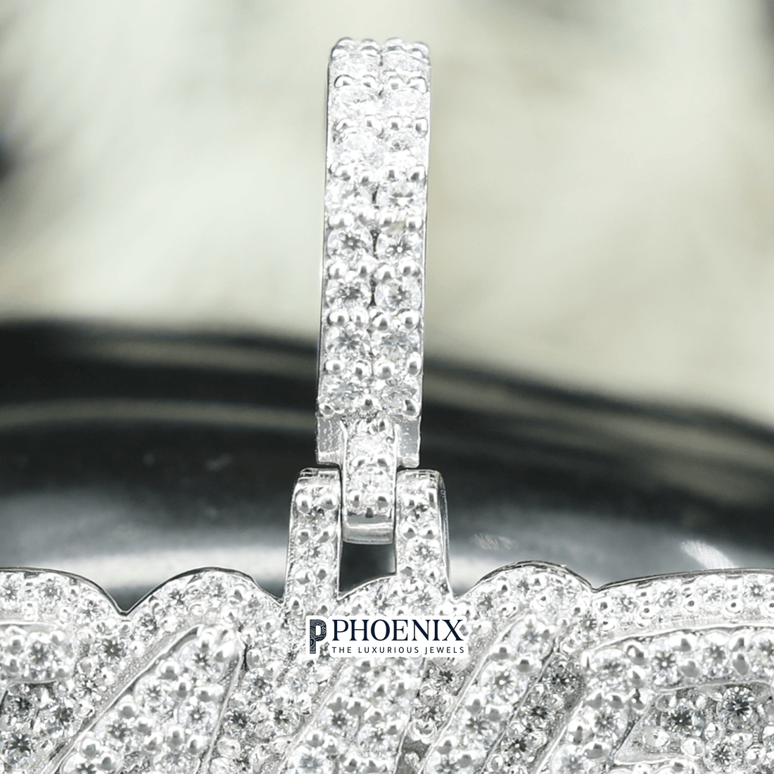 Custom VVS Moissanite Initial JANET Pendant - Iced Lettering Charm in Real 925 Sterling Silver