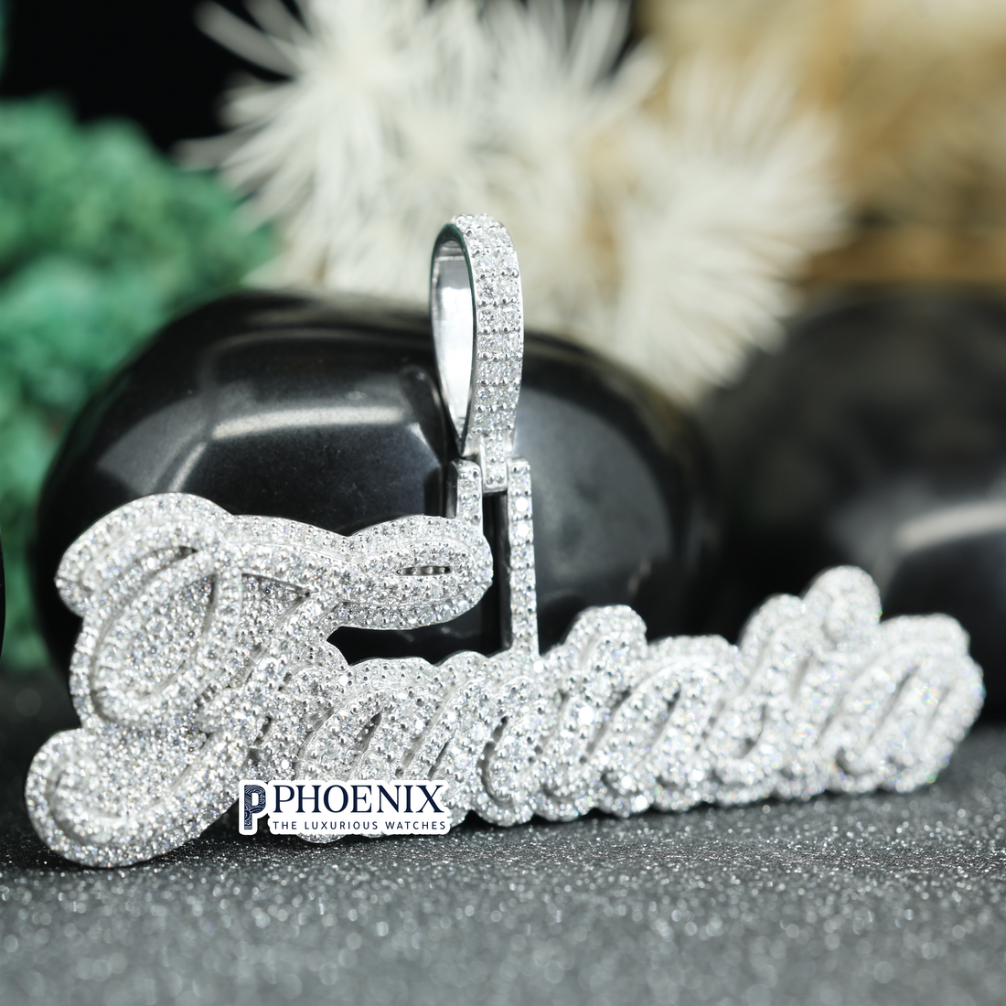 Custom Iced Out Fantasia Name Pendant - VVS Moissanite Lettering Charm in 925 Sterling Silver