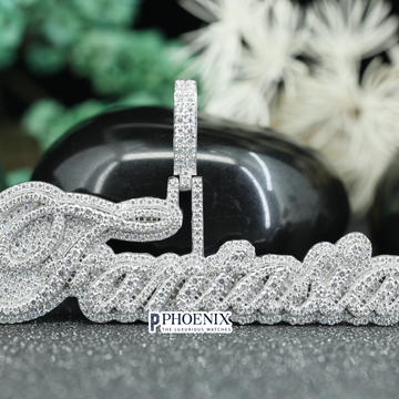 Custom Iced Out Fantasia Name Pendant - VVS Moissanite Lettering Charm in 925 Sterling Silver