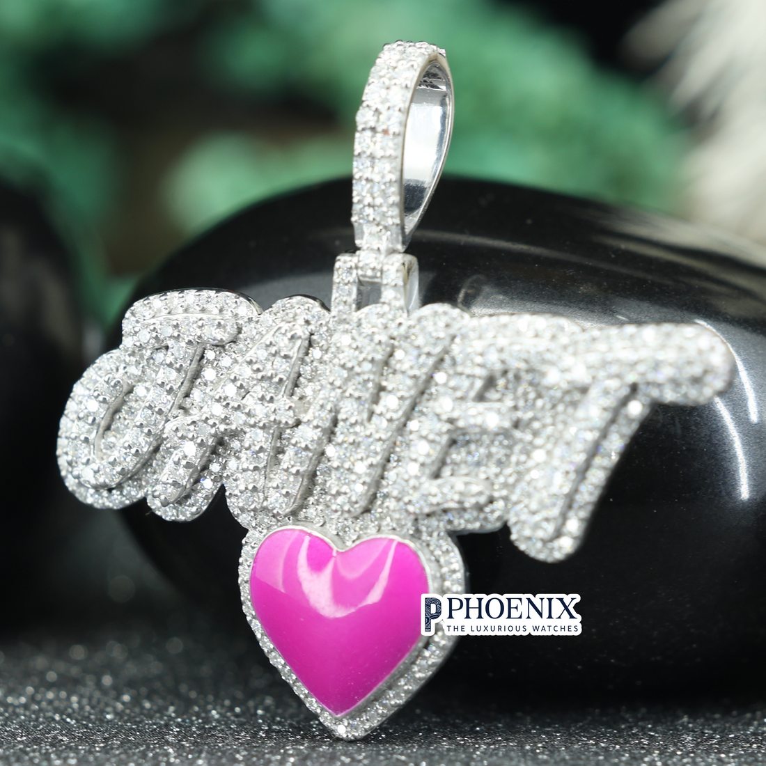 Custom VVS Moissanite Initial JANET Pendant - Iced Lettering Charm in Real 925 Sterling Silver