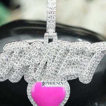 Custom VVS Moissanite Initial JANET Pendant - Iced Lettering Charm in Real 925 Sterling Silver