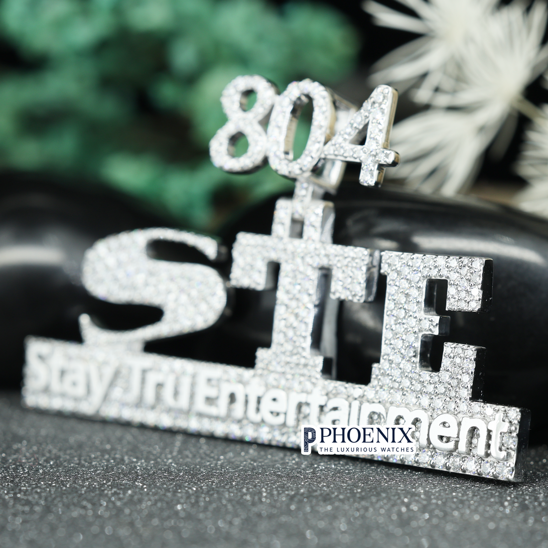 Custom VVS Personalized STE Name Pendant - Solid Sterling 925 Silver Bling Moissanite Diamonds