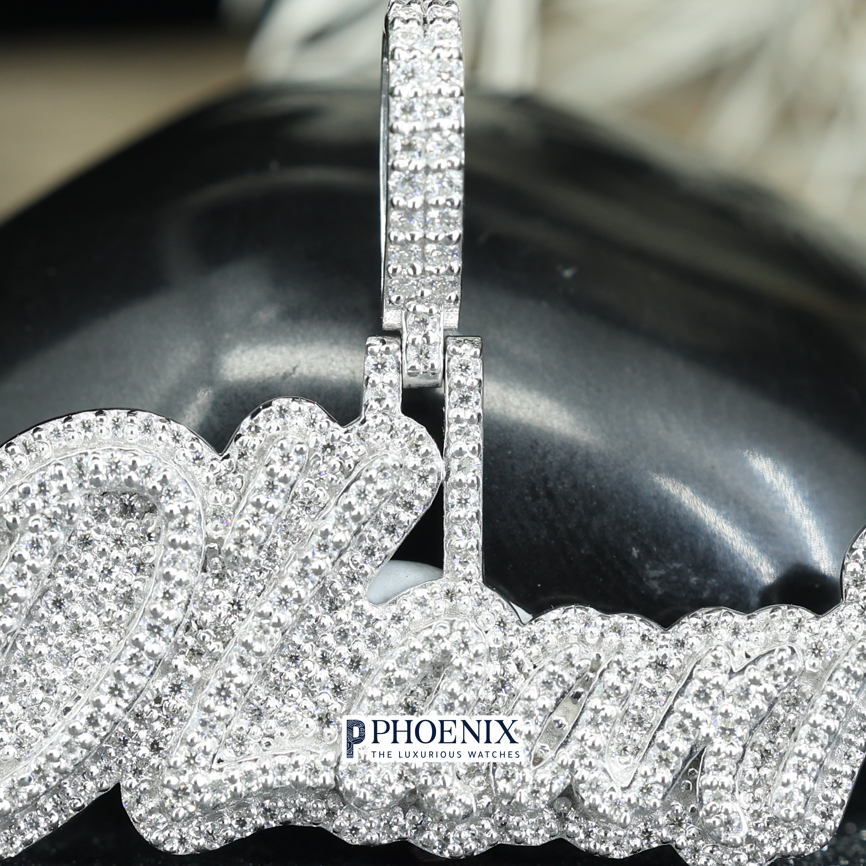 Bespoke VVS Moissanite Name Pendants - Iced Out Dlauni Monogram in Solid Sterling Silver