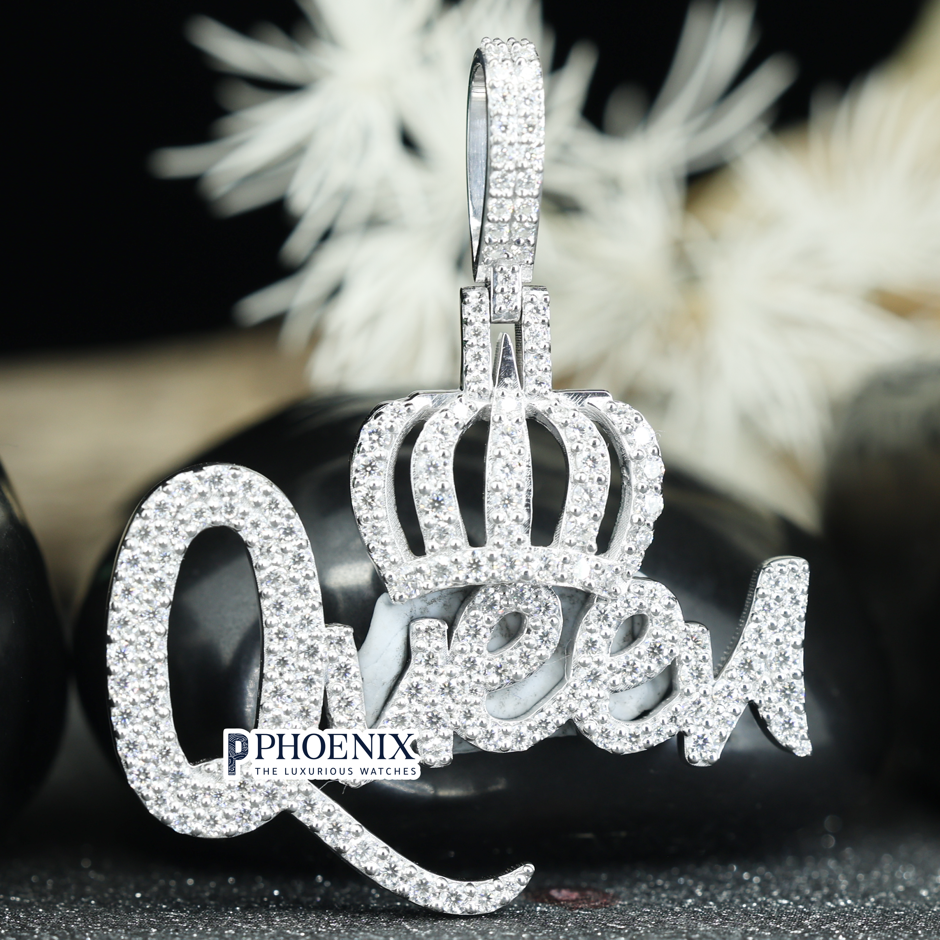 Bespoke Queen Moniker Diamond Pendant - VVS Iced Out Argentum Pendant